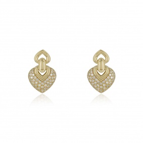 Yellow Gold Diamond Drop Earrings